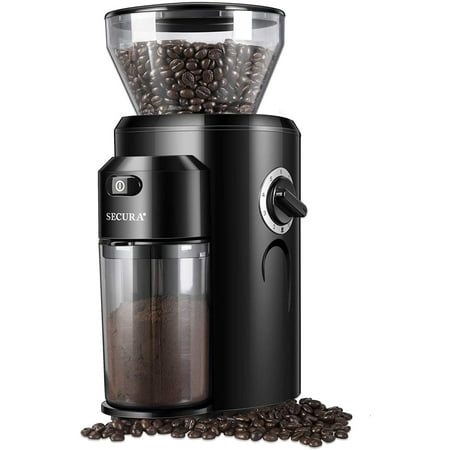 

Secura Burr Coffee Grinder Conical Burr Mill Grinder with 18 Grind Settings from Ultra-fine to Coarse Electric Coffee Grinder for French Press Percolator Drip American and Turkish Coffee Makers