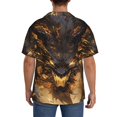 thumbnail image 3 of Yiaed Cool Black Gold Dragon Print Mens Casual Wrinkle Free Shirts Short Sleeve Button Down Summer Stretch Dress Shirt-, 3 of 5