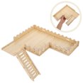 thumbnail image 1 of TABLZONE Wooden Ladder And Platform For Small Pets In Khaki 1Pack, 1 of 8