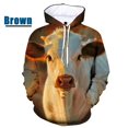 thumbnail image 5 of Sudadera con capucha con estampado 3D de vaca divertida para hombre, estilo hip hop, para parejas, informal, con estampado de ganado, de gran tamaño, 5 of 5