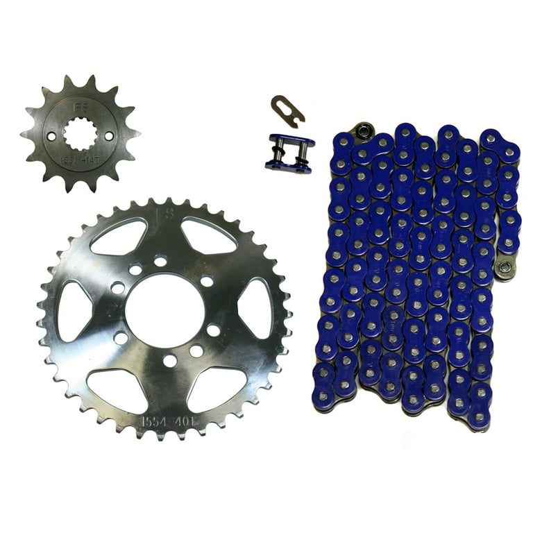 O Rings Blue Blue Drive Chain For Suzuki LTZ400 QuadSport Seychelles Sprocket And Chain Kit - Foto 8