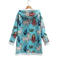 thumbnail image 4 of Puntoco Mujer Otoño e Invierno Temperamento Casual Algodón y Lino Impreso Sudadera Con Capucha Cálido Abrigo De Bolsillo De Felpa Arco Iris Cremallera top Selecciones Flash Puntoco Puntoco-4862, 4 of 5