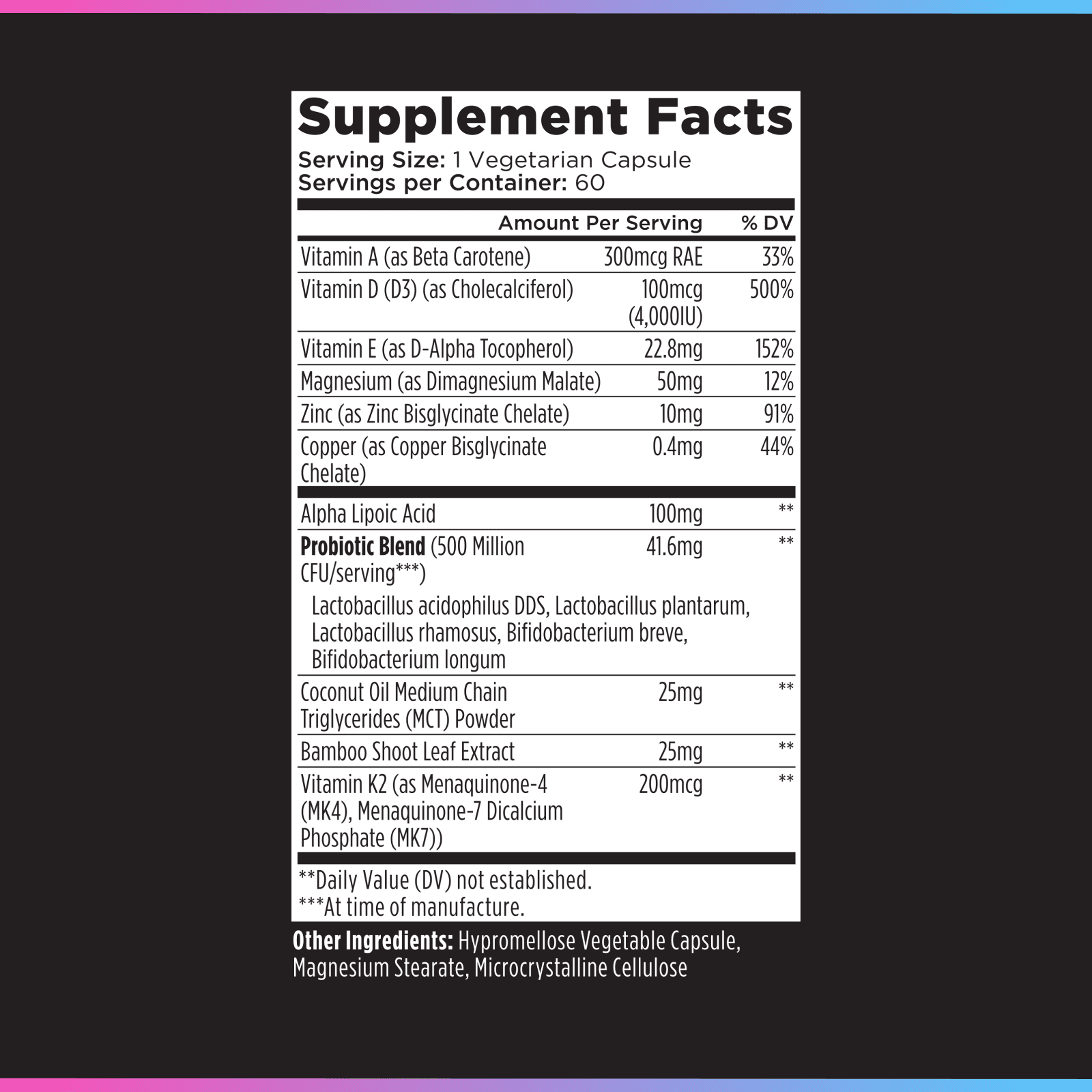 Livingood Daily Vitamin D3 4000 IU (100 mcg) + K2 Supplement w/ Zinc, Magnesium & Vitamins A & E, 60 Capsules for Immune and Bone Health