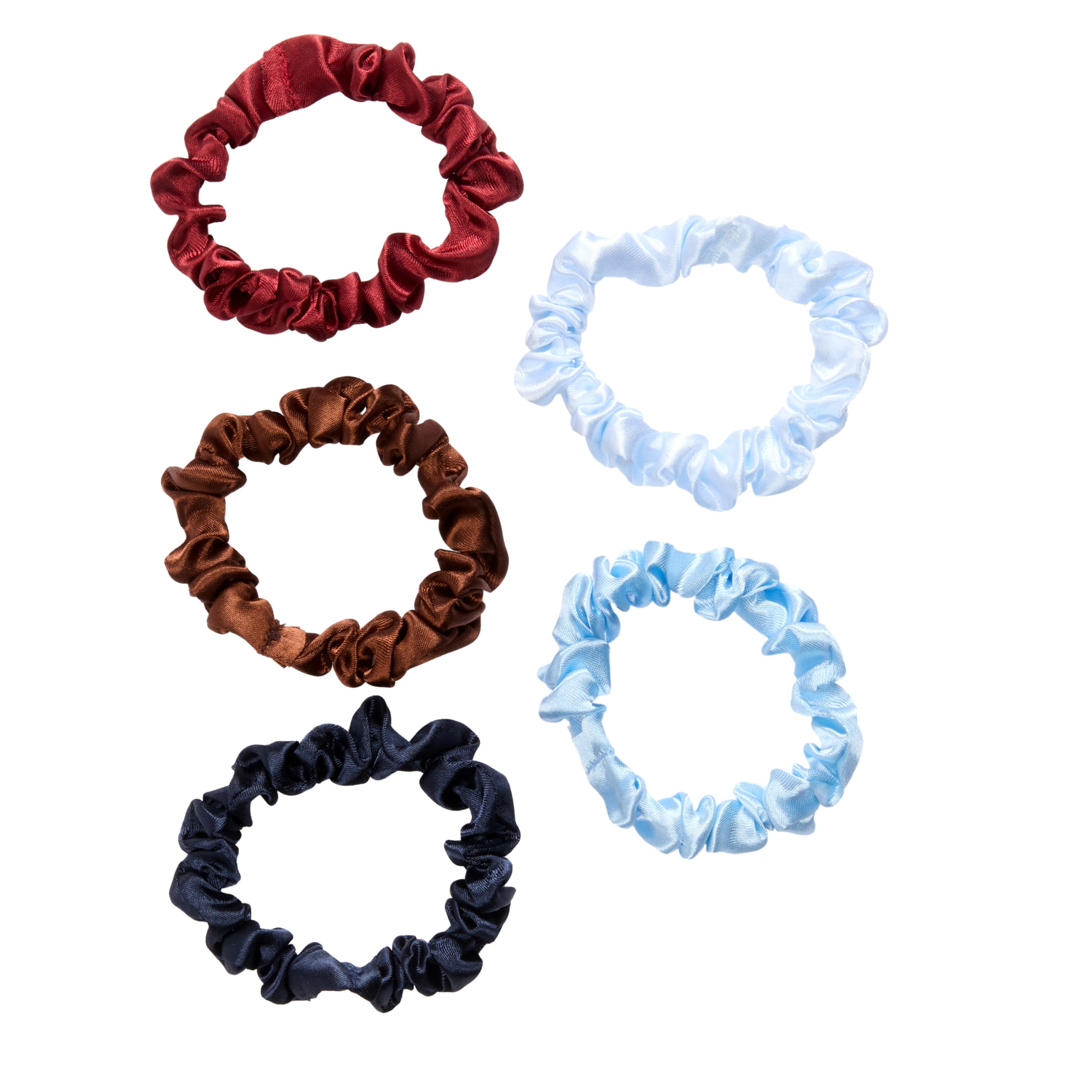 Goody x Lee Satin Thin Hair Scrunchies, No Damage, All Hair Types, 5 Pack