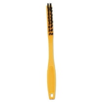 Rubbermaid Commercial Synthetic-Fill Tile and Grout Brush, Black Plastic Bristles, 2.5" Brush, 8.5" Yellow Plastic Handle, Each