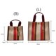 thumbnail image 3 of Bolso de hombro Bolso femenino simple de gran capacidad con asa superior informal a rayas (L) Rojo, 3 of 9