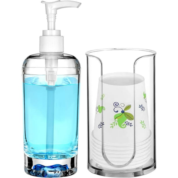 Mouthwash Dispenser for Bathroom Clear Plastic Mouthwash Dispenser with