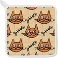 thumbnail image 3 of Dreamtimes Oven Mitts and Pot Holders with Chef Apron 3Pcs Set Cute Pencil Cats Non Slip Heat Resistant Gloves for Baking Cooking BBQ, 3 of 7