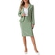 thumbnail image 1 of Conjunto de falda de 2 piezas para mujer INSPIRE CHIC, blazer peplum, falda lápiz de cintura alta, atuendo de trabajo XS, verde guisante, 1 of 6