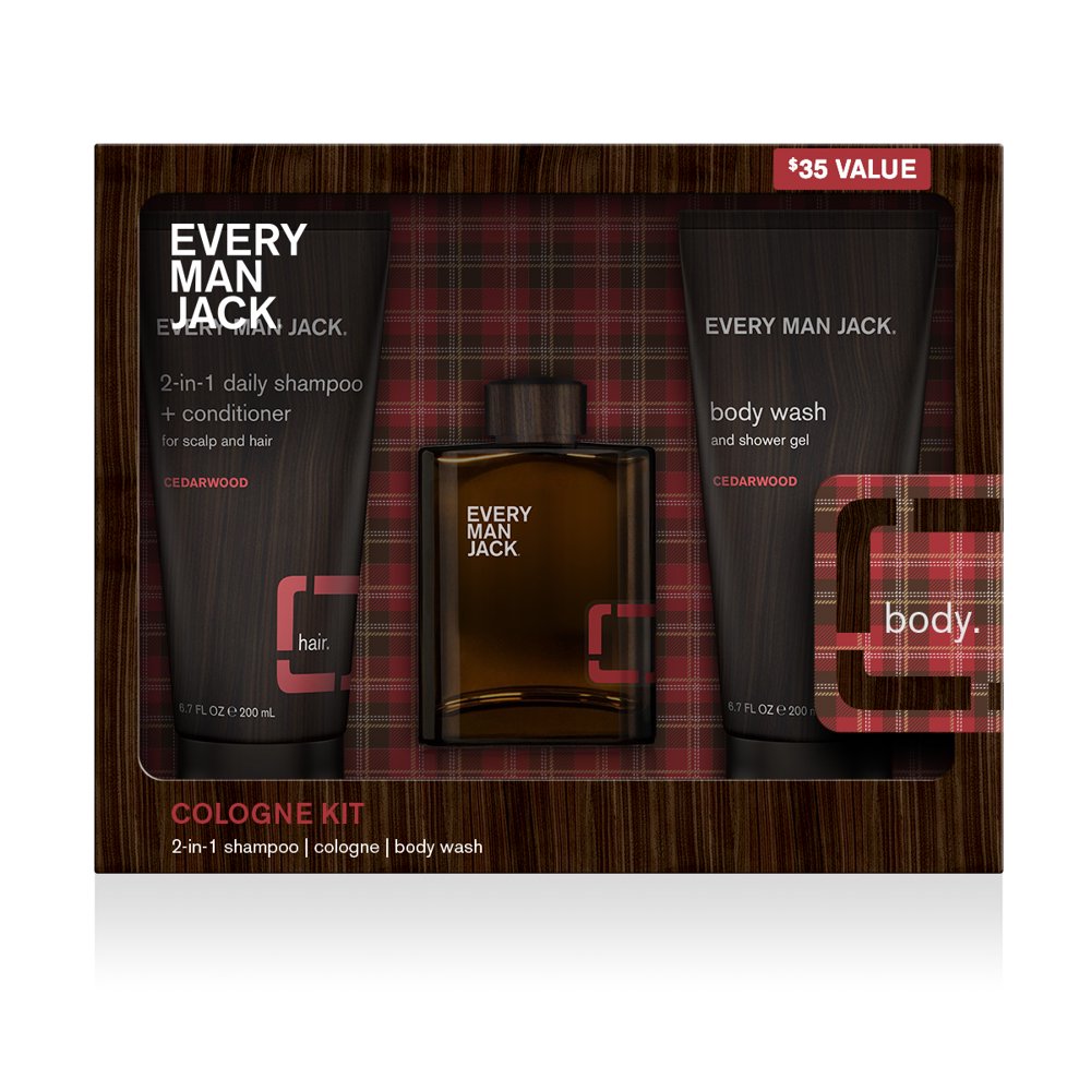 (35 Value) Every Man Jack Cedarwood Cologne Kit (2in1 Daily Shampoo