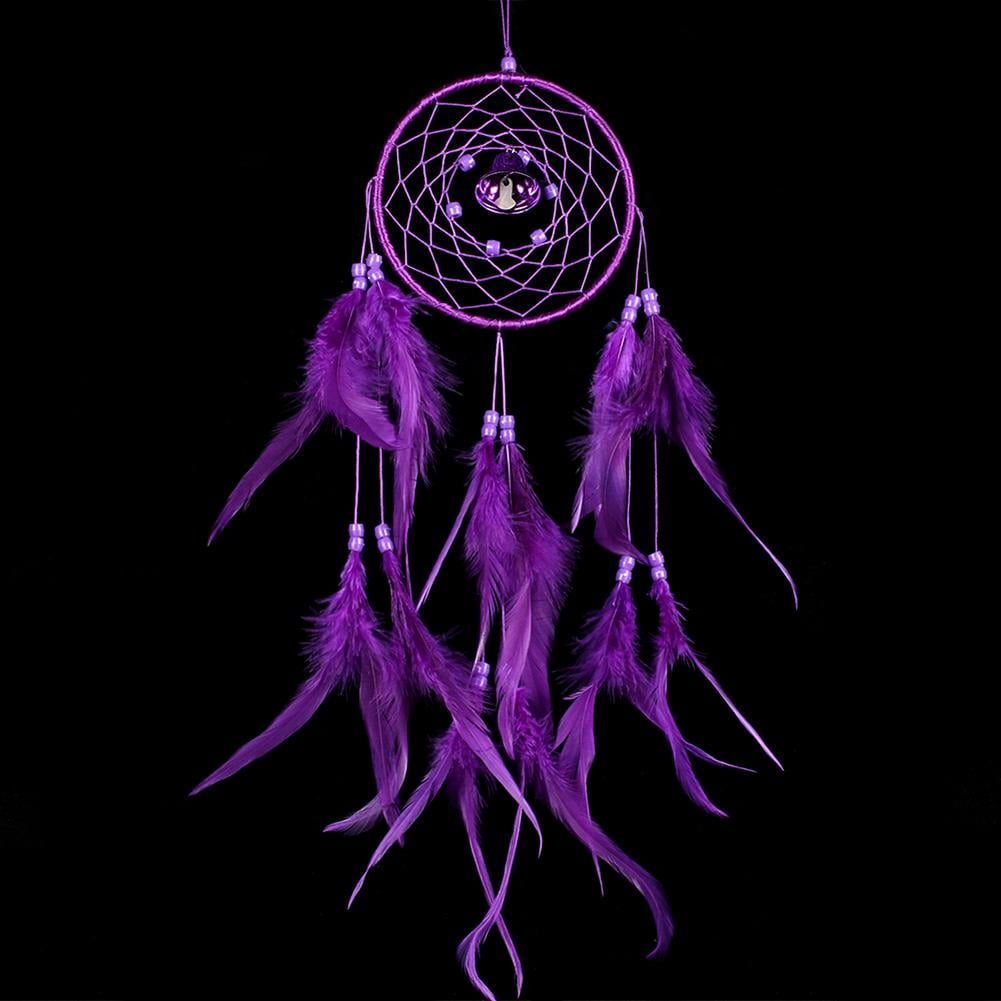 55cm Dream Catcher with Feather Wall Hanging Ornament Home Decor Gift Purple 