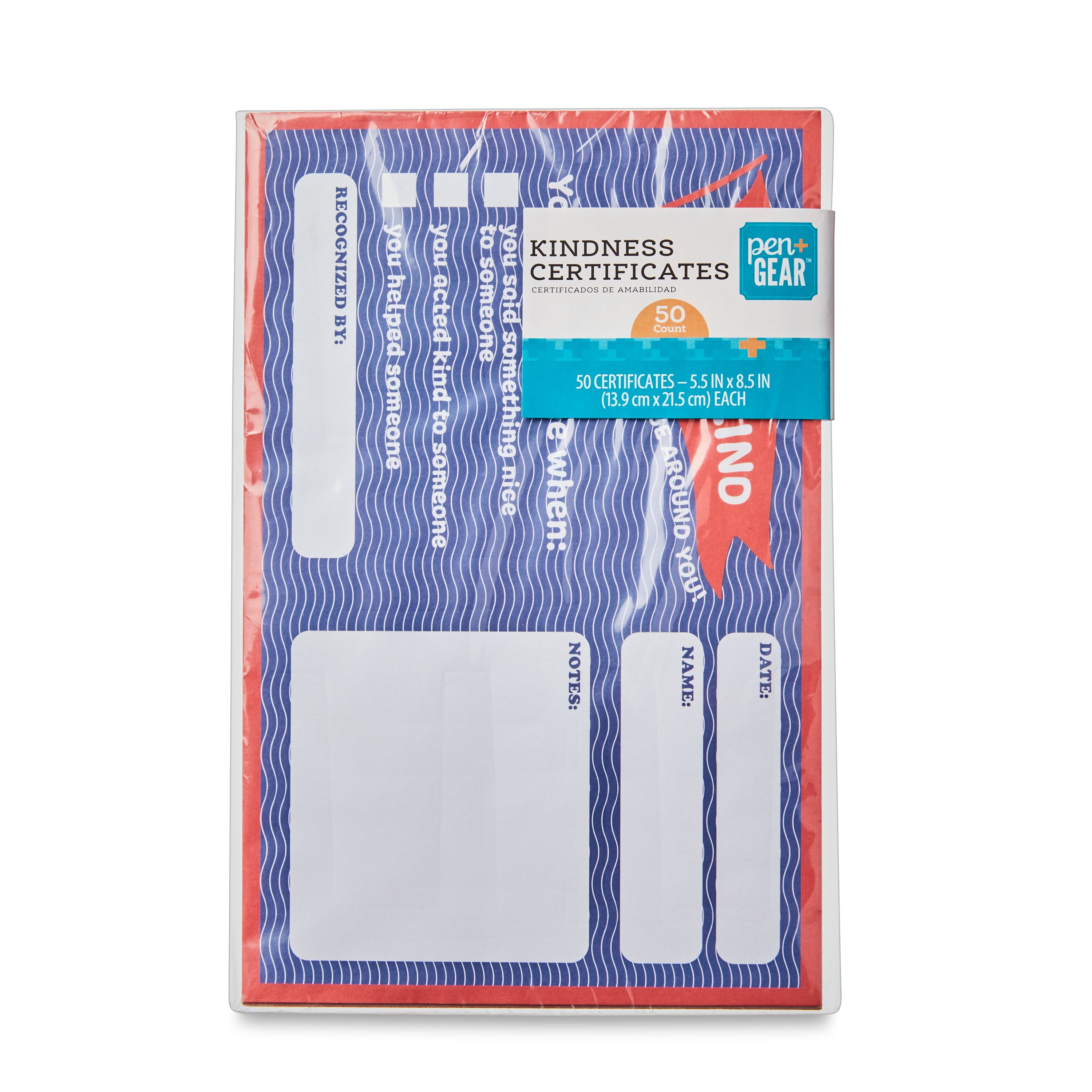 Pen + Gear Kindness Certificates, 5.5' x 8.5', 50 Sheets