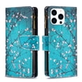 thumbnail image 5 of Dteck Case for iPhone 16 Pro Max, Magnetic Pattern Premium PU Leather 9 Card Slots Zipper Wallet Case Shockproof Kickstand Hybrid Rubber Flip Cover with Wrist Strap,Plum Blossom, 5 of 7
