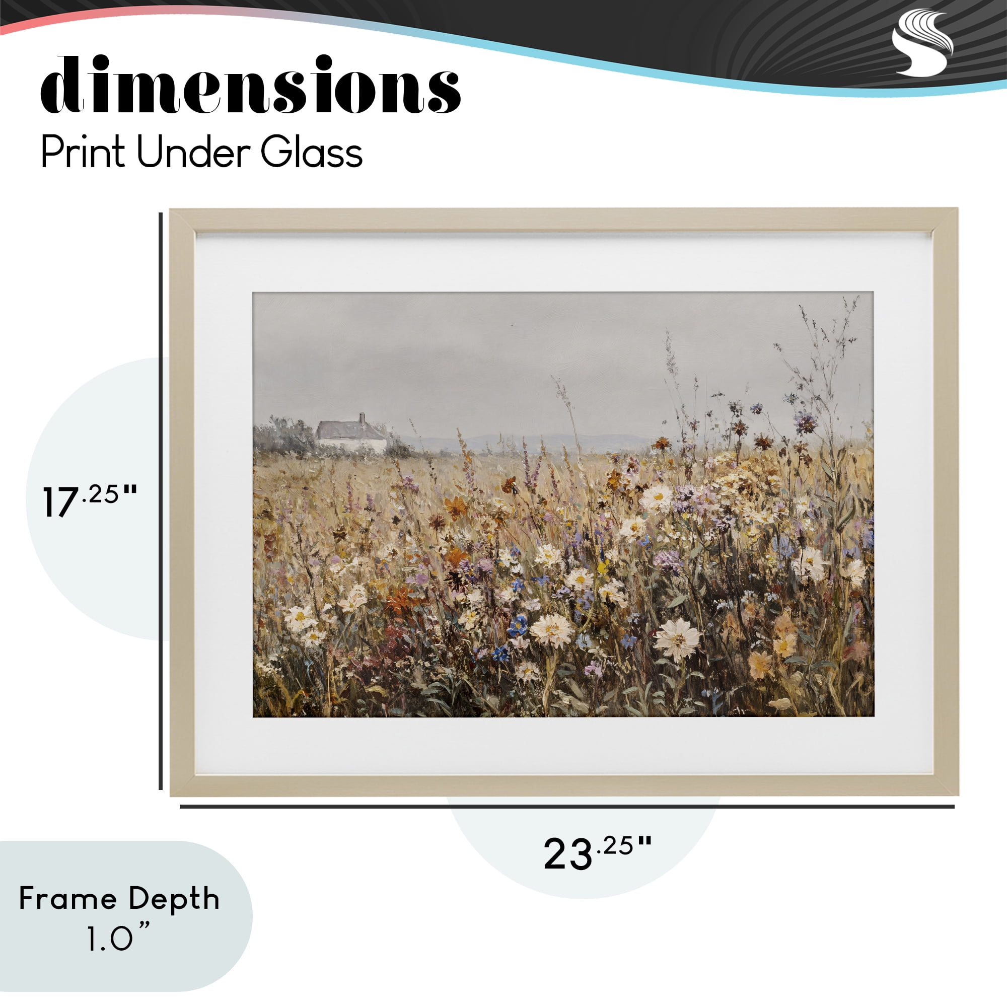 Stupell Industries Quaint Cottage Meadow Birch Framed Print Under Glass, design by Jacky Ngan