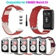 thumbnail image 2 of Leather Replacement Strap Sports Watch Strap Wristband Compatible For  Watch FIT Smart Watch, 2 of 8