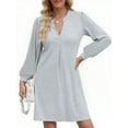 thumbnail image 3 of UVN Dresses for Women Long Sleeve V Neck Dress Fall Casual Midi Dress, 3 of 10