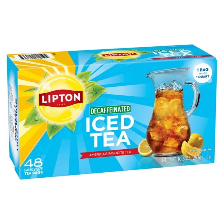 Lipton品 Lipton Family-Size Decaffeinated Black Iced Tea, Tea Bags, 48 Ct