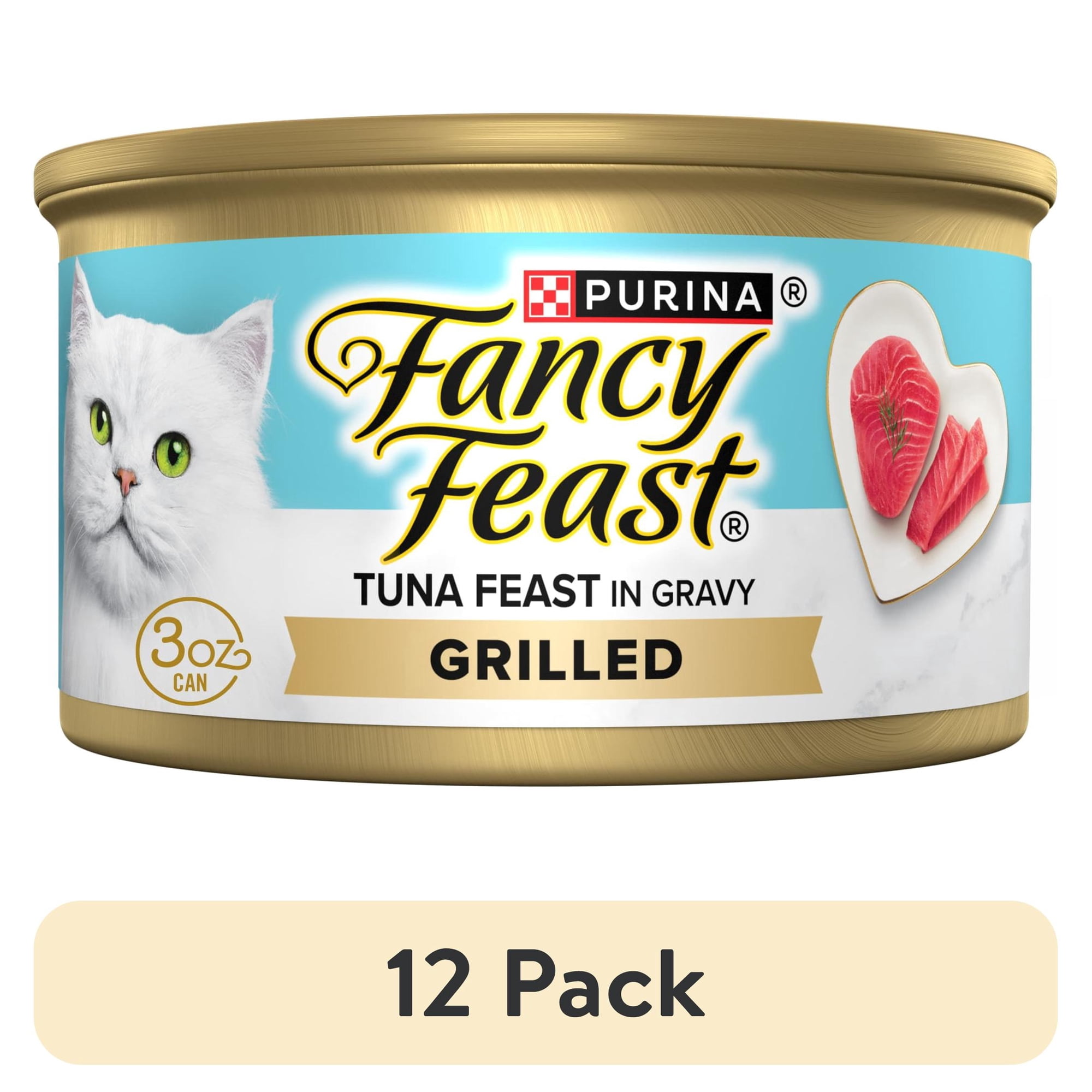 (12 pack) Purina Fancy Feast Grilled Tuna Feast Gourmet Wet Cat Food in Savory Gravy, 3 oz, 24 Pack