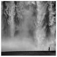 thumbnail image 1 of Great BIG Canvas | "Black and White Photo of waterfall with person" Art Print - 24x24, 1 of 4