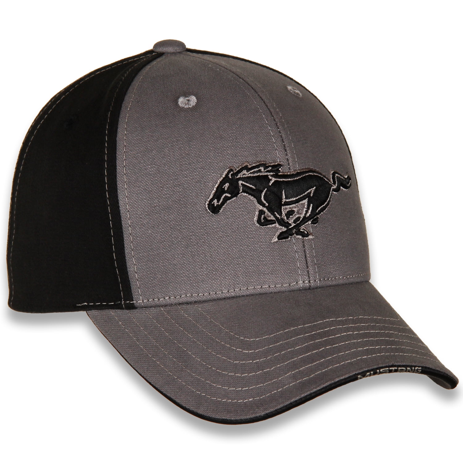 Ford Mustang Gray and Black Sandwich Brim Hat