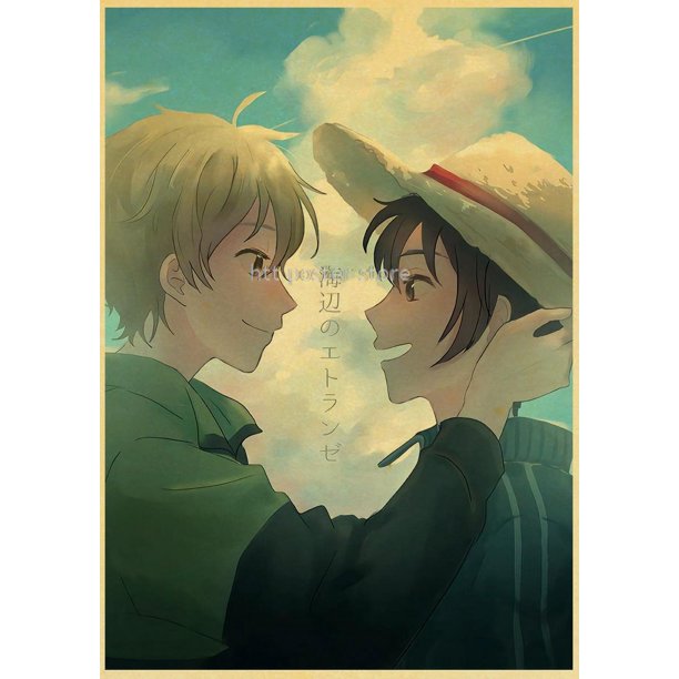 Umibe No Etranger póster de Anime, arte de pared, póster RETRO, pintura de papel kraft vintage, impresiones, imagen para habitación de niños, decoración del hogar, regalo