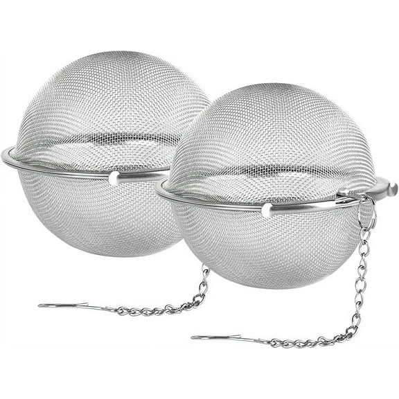 RUseeN 2pcs Stainless Steel Mesh Tea Ball 3.5 inches Tea Strainers Teas Infuser Strainer Filters for Teas