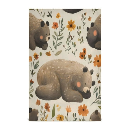 

Kitchen Towel 28x18 Inches x4，Plate Towel Decorative Towel Napkin Tea Towel Tea Towels For Kitchen Dish Cloths & Dish Towels Gray Sleeping Bear