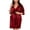 Red, variant on Besolor Womens Plus Size Silk Satin Robes V Neck Half Sleeve Bathrobe Knee Casual Length Pajama Dress Sleepwear with Belt