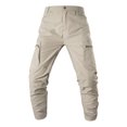 thumbnail image 2 of RXIRUCGD Mens Casual Fashion Solid Multiple Pockets Quick Drying WorkTrousers Zipper Pants, Khaki, Size: 2XL, 2 of 9