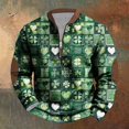 thumbnail image 2 of Jgppe Men's 1/4 Zip up Shirt St.Patrick's Day Printed Plus Size Casual Long Sleeve Pullover Tops, 2 of 3