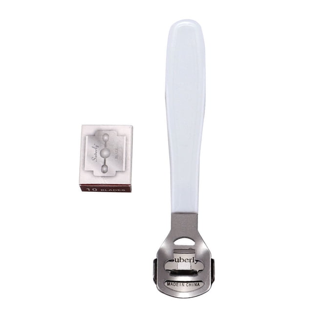 pitrice Raboteuse en Acier Inoxydable avec Manche en Plastique Outil de Nettoyage Pédicure, Type 2