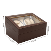 Watch Display Box 6-Slot Watch Winder Box 4-Winder Display Case with Automatic Rotation for Mechanical Watches