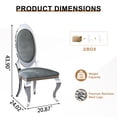 thumbnail image 4 of Luxury Dining Chairs Set of 6, Oval Back Velvet Upholstered Chairs with Stainless Steel Cabriole Legs, Dining Chairs for Kitchen, Living Room, Office, 4 of 7