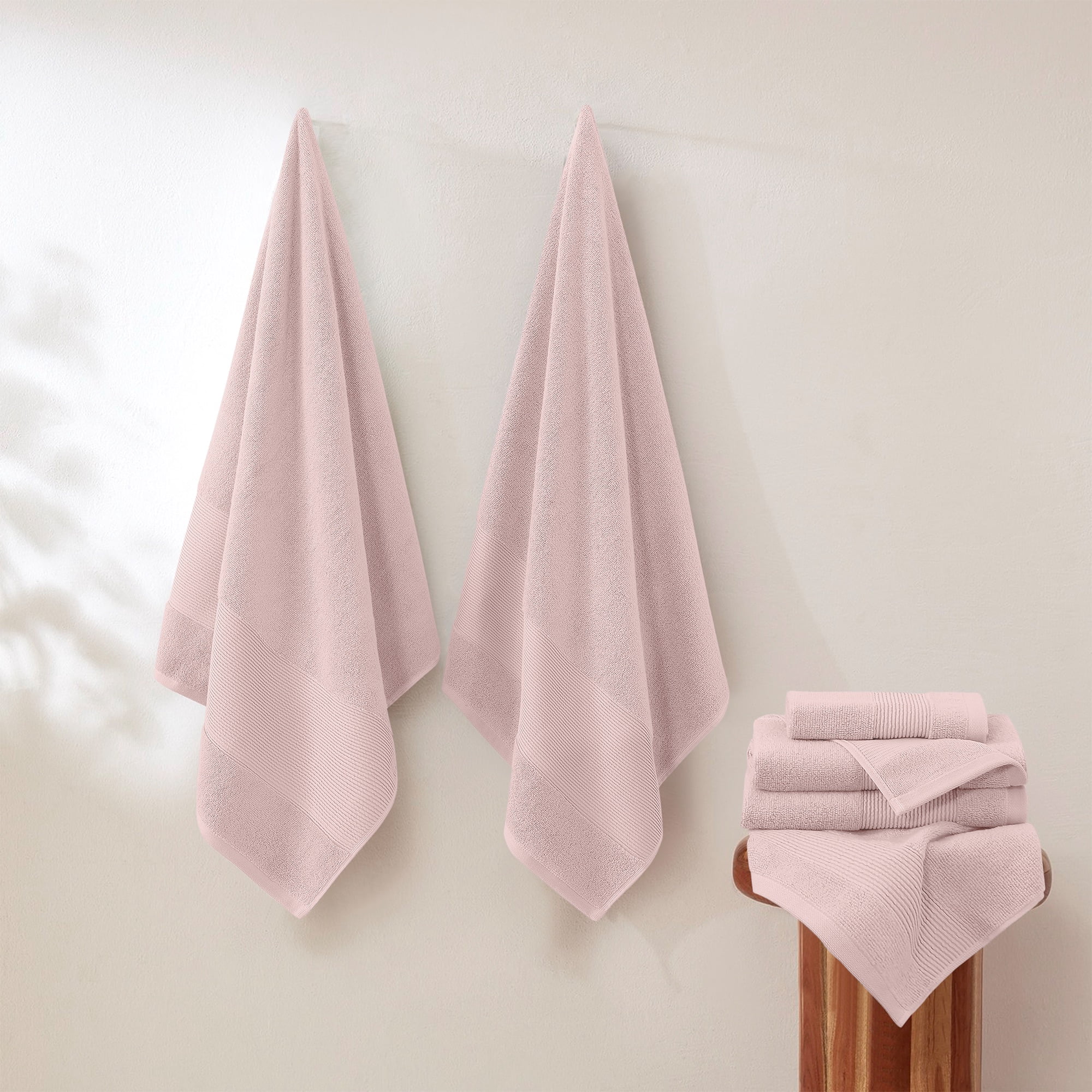 Modern Threads Aircloud 6-Piece Cotton Bath Towel Set, Blush