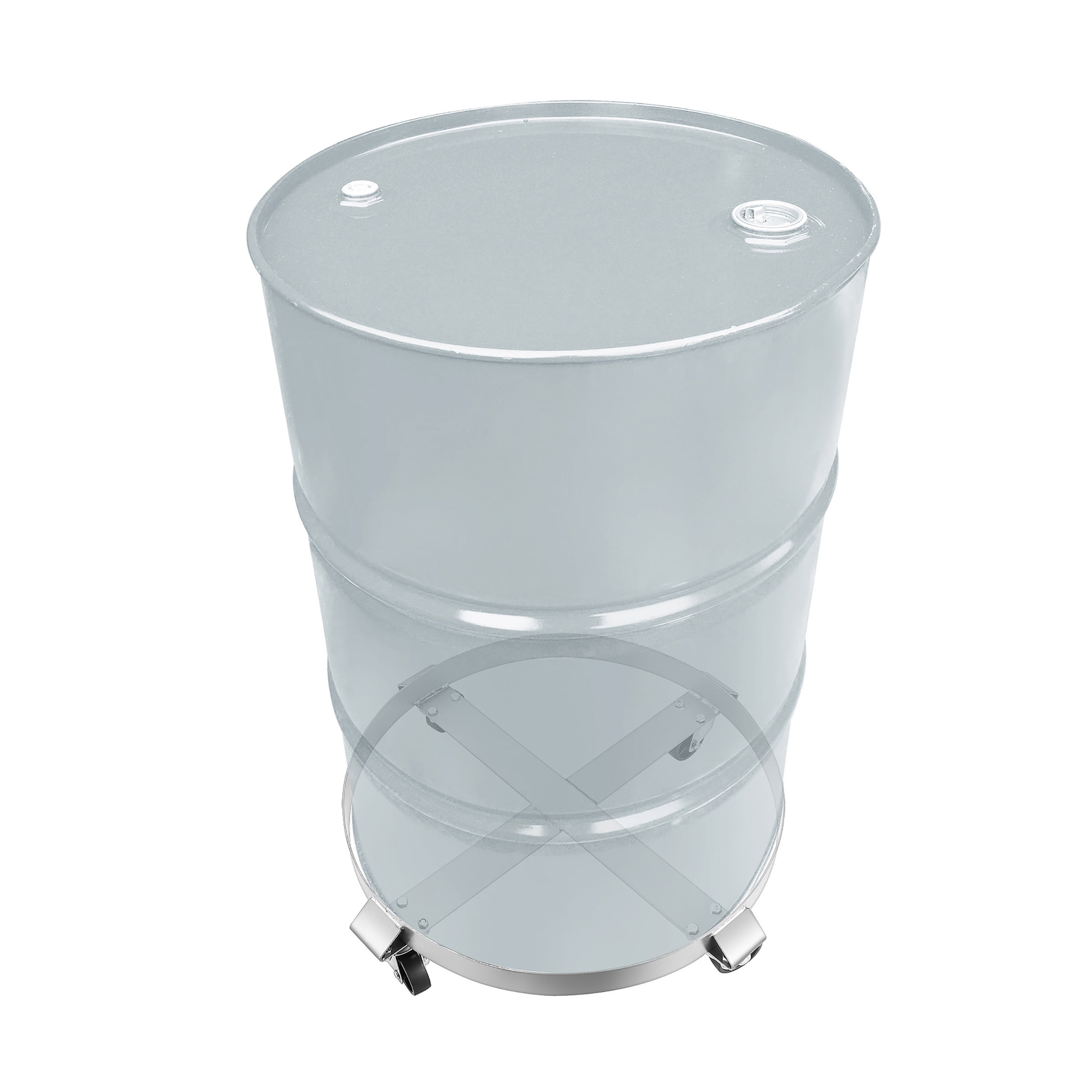 Pentagon Tool | Heavy Duty Steel | 55-Gallon Drum Dolly | Single | Silver