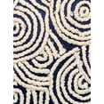 thumbnail image 2 of Cushion Cover Sofa, Navy Blue Designer Throw Pillow Covers Couch 16x16 inch (40x40 cm), Suede Pillow Covers, Circles & Dots, Circle, Illusion, Jute Embroidery - Navy Blue Swirls, 2 of 3