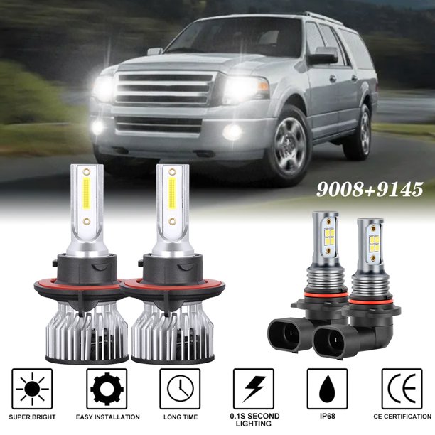 ENJOYAKOM 4pcs For Hummer H3 2006-2010 H13+9005 LED Headlight + Fog ...