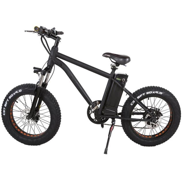 Nakto NAK- MNCRSB 20 in. Fat Tire Electric Bicycle Mini Cruiser, Black ...