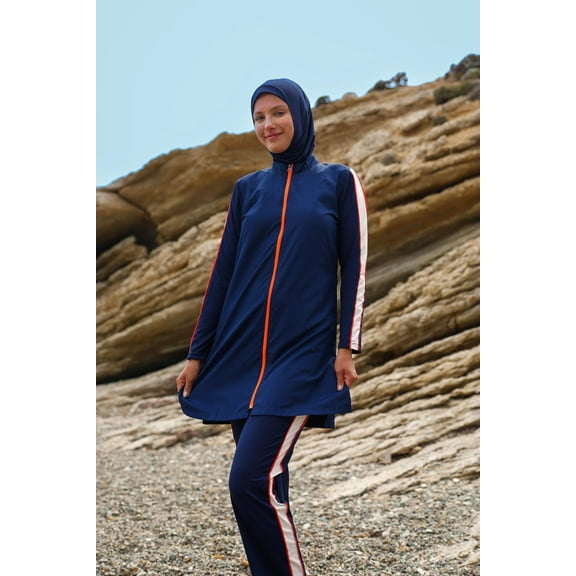 Woven Navy Burkini Modest Swimwear M2270 USA