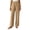 Khaki, variant on Womens Pull on Pants Elastic Waist Solid Color Slacks Casual Straight-Leg Trouser with Pockets