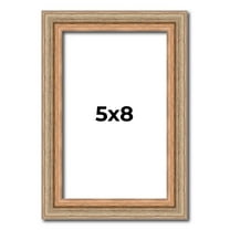 5x8 Frame Brown 60's Wooden Cabinet Solid Wood Picture Frame | 1 Inch Moulding Width | Complete