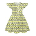 thumbnail image 4 of CCRFTGI Easter Dresses for Girls Size 10-12 Cute Easter Egg Print Flutter Sleeve Fashion A-Line Sundress Holiday Summer Girls School Outfit for Kids Yellow 12-13 Years, 4 of 5