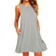 thumbnail image 1 of ALSLIAO Moda Mujer Casual Suelto Corto Verano Mini Vestido Sin Mangas Playa Vestido De Verano Gris XL, 1 of 8