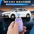 thumbnail image 3 of Key Fob Cover Compatible with Toyota Tacoma 4runner Prius Corolla Cross Hatchback Tundra Sequoia 2022-2025 3 Button Keychain Case Holder Protector,Silver/Purple, 3 of 6