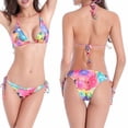 thumbnail image 4 of Fvwitlyh Maillot de Bain Femme Bikini à Lacets à Motif Coloré Imprimé, 4 of 5