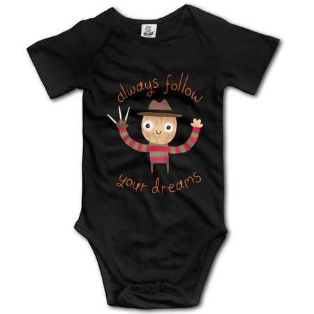 

Infant Baby Always Follow Your Dreams Cute Funny Bodysuit Black