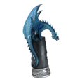 thumbnail image 4 of Blue Elemental Ice Dragon Perching On Medieval Stonewall Castle Tower Figurine, 4 of 9