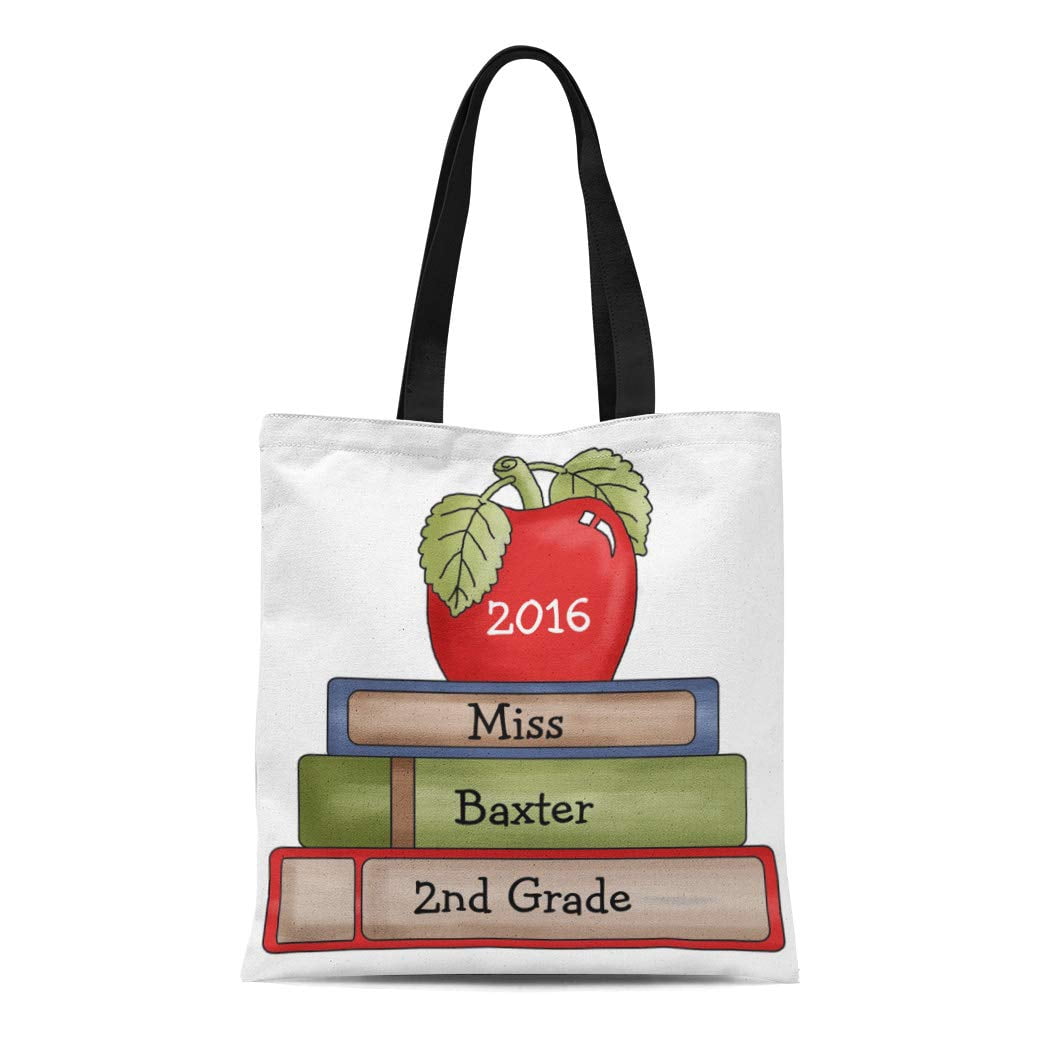 ASHLEIGH Canvas Tote Bag Personalized Custom Designer Apple Teachers