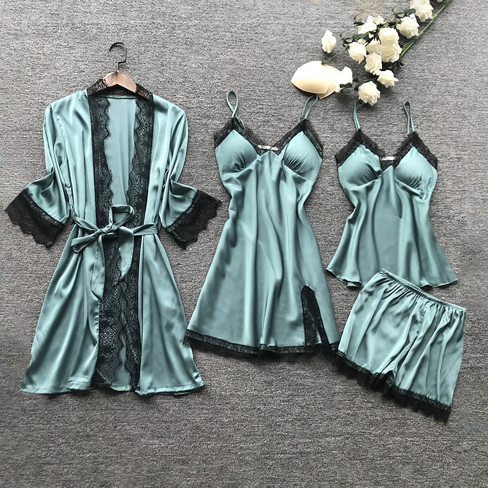 Silky lace pajamas sale