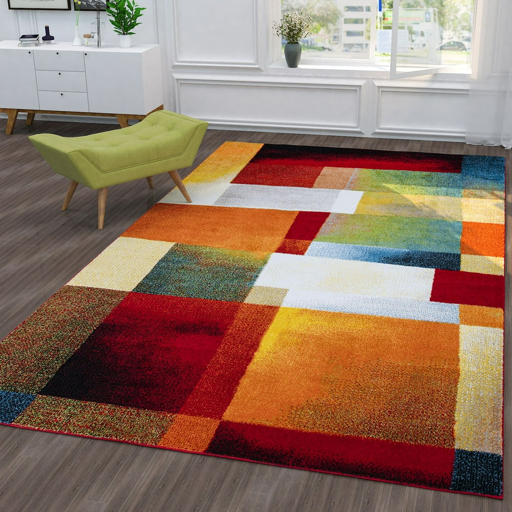 Ottomanson City Collection Contemporary Sculpted Effect Abstract Tiles